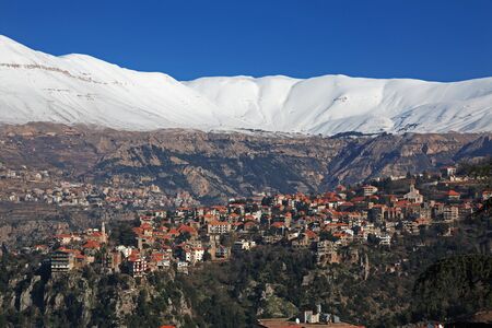 The village in Kadisha Valley, Lebanonの写真素材