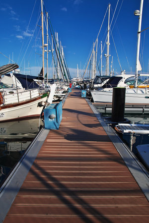 Larnaca, Cyprus - 06 Jan 2016. The marina with yachts in Larnaca, Cyprusのeditorial素材