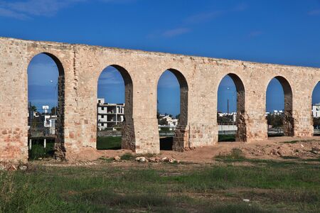 The ancient aqueduct in Larnaca, Cyprusの写真素材
