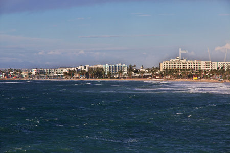 Ayia Napa/Cyprus - 08 Jan 2016: The storm on Mediterranean sea, Cyprus