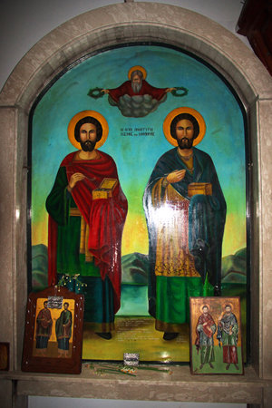 Cape Greco/Cyprus - 08 Jan 2016: The small church on Cape Greco, Cyprusのeditorial素材