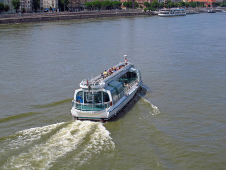 Budapest / Hungary - 12 Jun 2011: Danube river in Budapest, Hungaryのeditorial素材