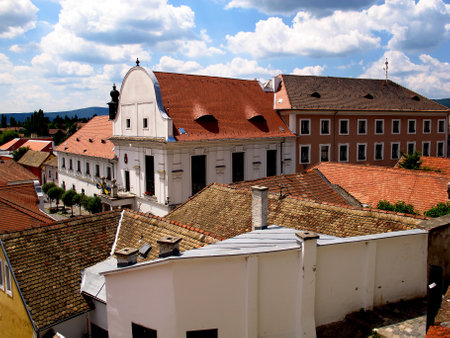 Szentendre / Hungary - 13 Jun 2011: Roofs of Szentendre town in Hungary countryのeditorial素材