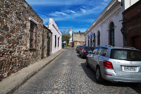 Colonia del Sacramento / Uruguay - 01 May 2016: The street in Colonia del Sacramento, Uruguayのeditorial素材