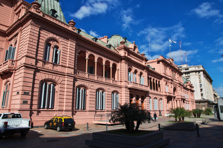 Buenos Aires / Argentina - 03 May 2016: Pink palace in Buenos Aires, Argentinaのeditorial素材