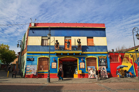 Buenos Aires / Argentina - 02 May 2016: The building in La Boca district of Buenos Aires, Argentinaのeditorial素材