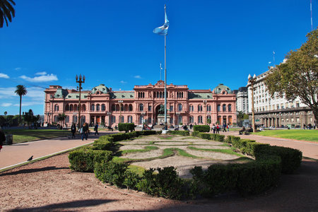 Buenos Aires / Argentina - 03 May 2016: Pink palace in Buenos Aires, Argentinaのeditorial素材