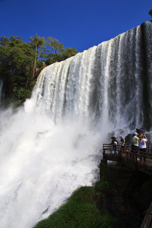 Iguazu / Argentina - 05 May 2016: Iguazu falls in Argentina and Brazilのeditorial素材