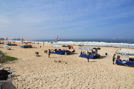 Rio de Janeiro / Brazil - 09 May 2016: Ipanema beach in Rio de Janeiro, Brazilのeditorial素材