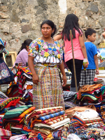 Antigua / Guatemala - 06 Mar 2011: The local market in Antigua, Guatemalaのeditorial素材