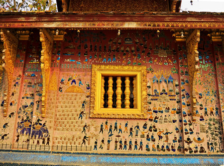 Luang Prabang / Laos - 25 Feb 2012: Ancient Wat in Luang Prabang, Laosのeditorial素材