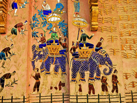 Luang Prabang / Laos - 25 Feb 2012: Ancient Wat in Luang Prabang, Laosのeditorial素材