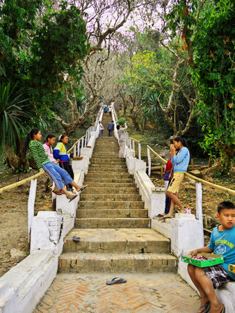 Luang Prabang / Laos - 25 Feb 2012: The park on the top of mountaina in Luang Prabang, Laosのeditorial素材