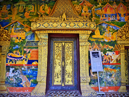 Luang Prabang / Laos - 25 Feb 2012: Ancient Wat in Luang Prabang, Laosのeditorial素材