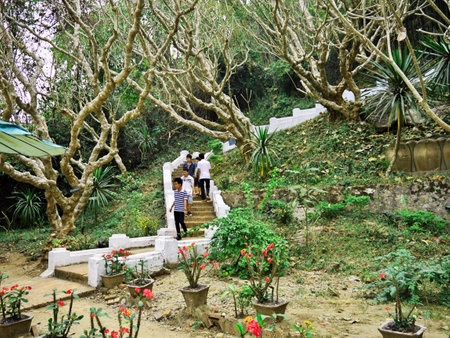 Luang Prabang / Laos - 25 Feb 2012: The park on the top of mountaina in Luang Prabang, Laosのeditorial素材