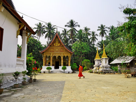 Luang Prabang / Laos - 25 Feb 2012: Ancient Wat in Luang Prabang, Laosのeditorial素材