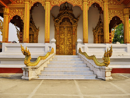 Luang Prabang / Laos - 25 Feb 2012: Ancient Wat in Luang Prabang, Laosのeditorial素材