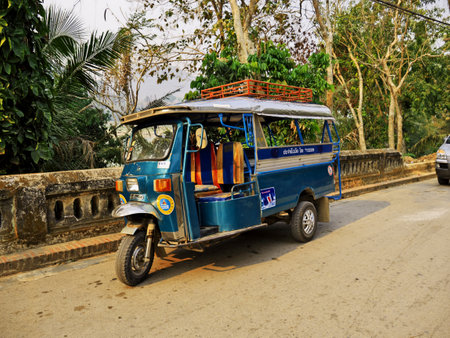 Luang Prabang / Laos - 25 Feb 2012: Tuk-Tuk in Luang Prabang, Laosのeditorial素材