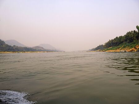 Mekong river in Luang Prabang, Laosの写真素材