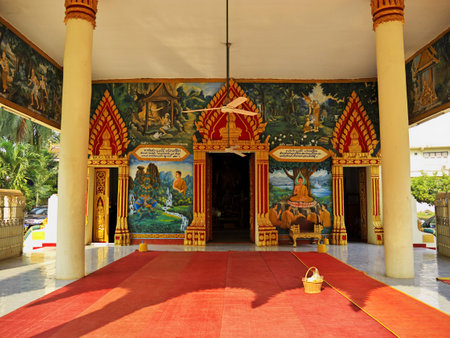 Vientiane / Laos - 26 Feb 2012: The ancient Wat in Vientiane, Laosのeditorial素材