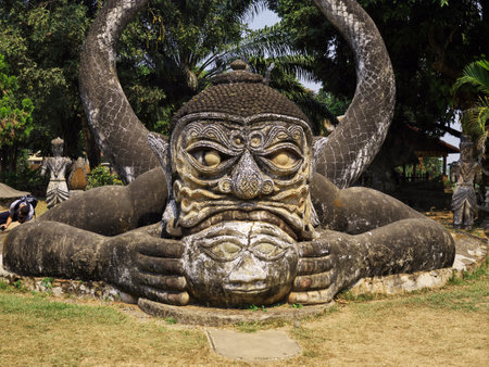 Vientiane / Laos - 26 Feb 2012: Buddha park in Vientiane, Laosのeditorial素材