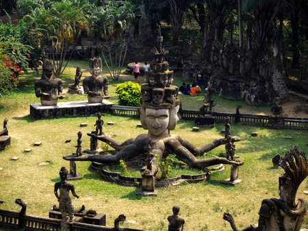 Vientiane / Laos - 26 Feb 2012: Buddha park in Vientiane, Laosのeditorial素材