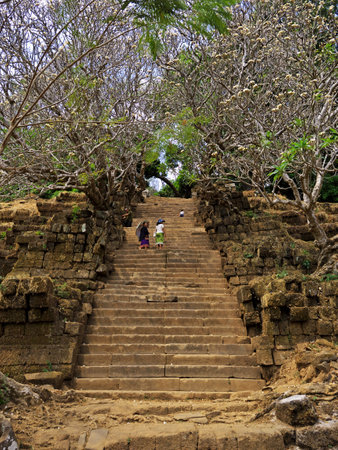 Mekong / Laos - 27 Feb 2012: Vat Phou temple in Laosのeditorial素材