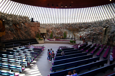 Helsinki / Finland - 22 Jun 2012: The church Temppeliaukio in Helsinki, Finlandのeditorial素材