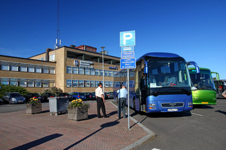 Turku / Finland - 22 Jun 2012: The bus in Turku, Finlandのeditorial素材