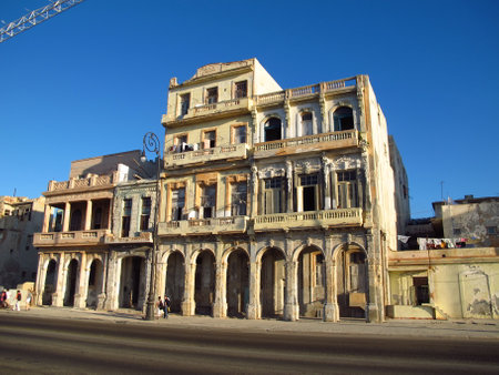 Havana / Cuba - 24 Feb 2011: The vintage building in Havana, Cubaのeditorial素材