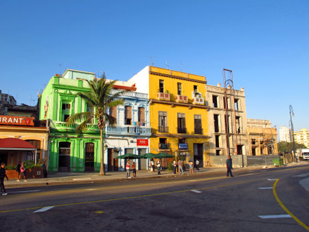 Havana / Cuba - 24 Feb 2011: The vintage building in Havana, Cubaのeditorial素材