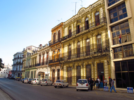 Havana / Cuba - 24 Feb 2011: The vintage building in Havana, Cubaのeditorial素材