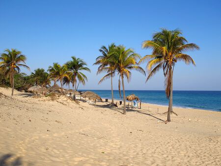 The beach of Caribbean sea on Havana, Cubaの写真素材