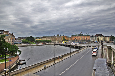 Stockholm / Sweden - 23 Jun 2012: The embankment in Stockholm, Swedenのeditorial素材