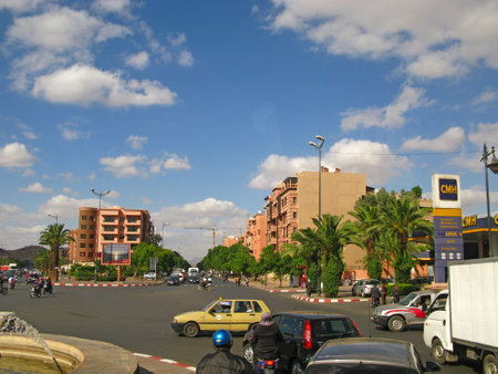 Marrakech / Morocco - 01 Nov 2010: The street in Marrakech, Moroccoのeditorial素材