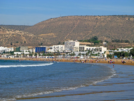 Agadir / Morocco - 07 Nov 2010: The beach in Agadir, Moroccoのeditorial素材