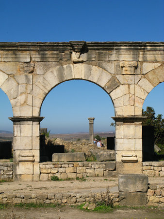 Volubilis / Morocco - 03 Nov 2010: Roman ruins in Volubilis, Moroccoのeditorial素材