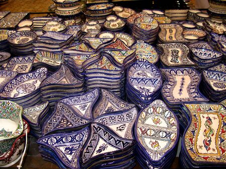 The local market in Fez, Moroccoの写真素材