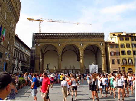 Florence, Italy - 13 Jul 2011: Palazzo Vecchio in Florence, Italyのeditorial素材