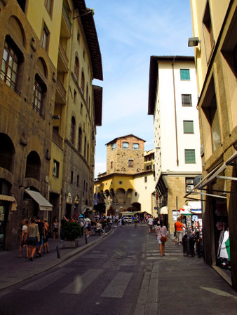 Florence / Italy - 13 Jul 2011: The vintage street in Florence, Italyのeditorial素材