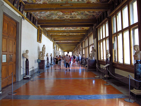 Florence / Italy - 13 Jul 2011: Uffizi Gallery in Florence, Italyのeditorial素材