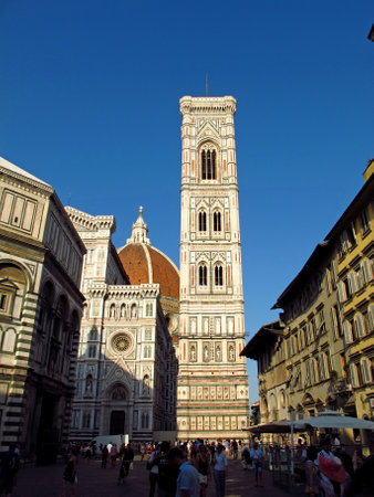 Florence, Italy - 13 Jul 2011: Giotto Bell Tower, Florence Cathedral, Italyのeditorial素材