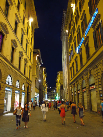 Florence / Italy - 14 Jul 2011: The vintage street in Florence, Italyのeditorial素材