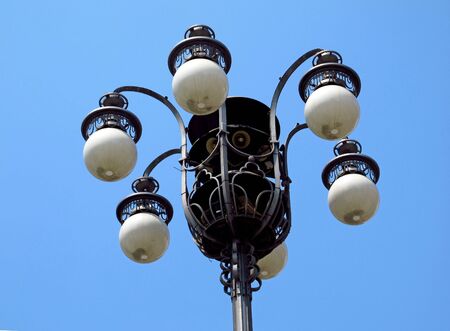The lamp on Piazza del Duomo, Milan, Italyの写真素材