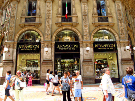 Milan / Italy - 14 Jul 2011: Galleria Vittorio Emanuele II, Milan, Italyのeditorial素材