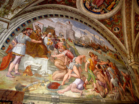 Rome / Vatican - 16 Jul 2011: Raphael Rooms, Vatican Museum, Rome, Italyのeditorial素材