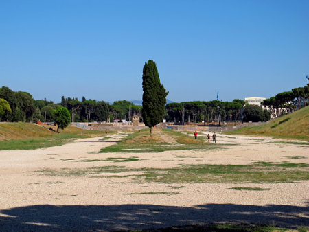 Rome / Italy - 17 Jul 2011: Circus - the ancient hippodrome, Rome, Italyのeditorial素材