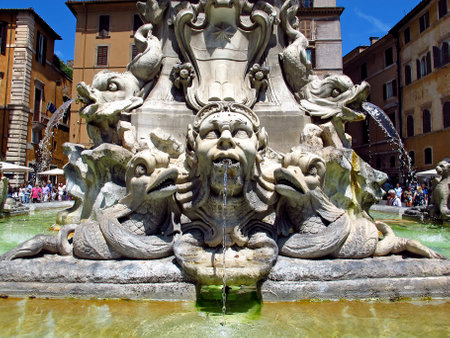 Rome / Italy - 16 Jul 2011: The obelisk near Pantheon in Rome, Italyのeditorial素材