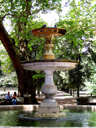 Villa Borghese gardens, Rome, Italyのeditorial素材