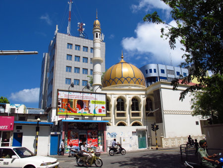 Male / Maldives - 04 Jan 2011: The mosque in Male, Maldivesのeditorial素材